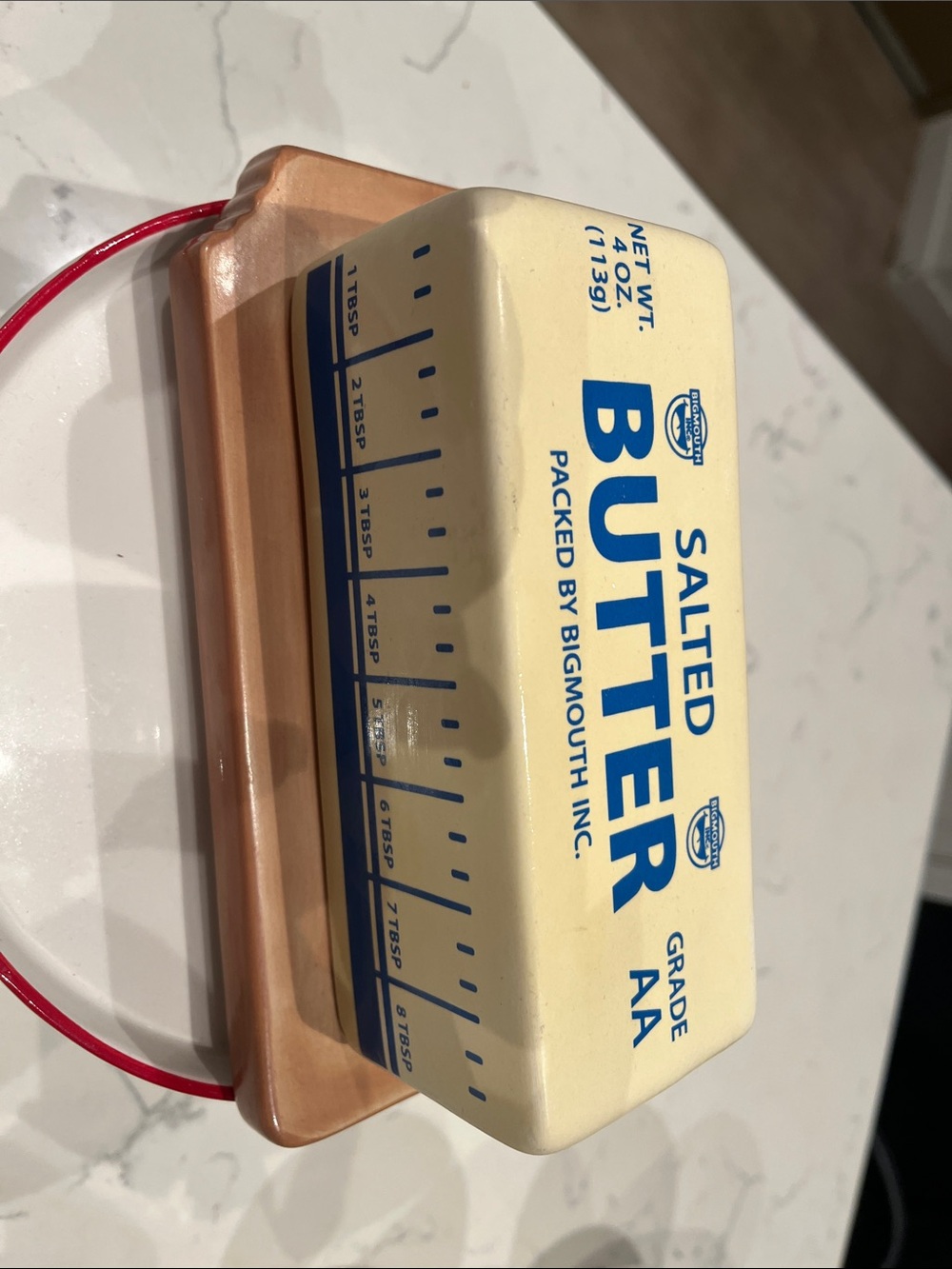 Vintage-Style Salted Butter Dish - Cream and Copper